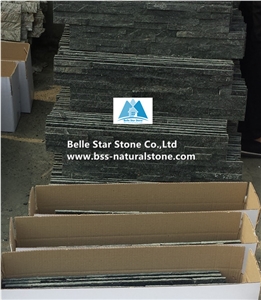 Black Quartzite Mini Stacked Stone Veneer,Slim Ledgestone Cladding Panels
