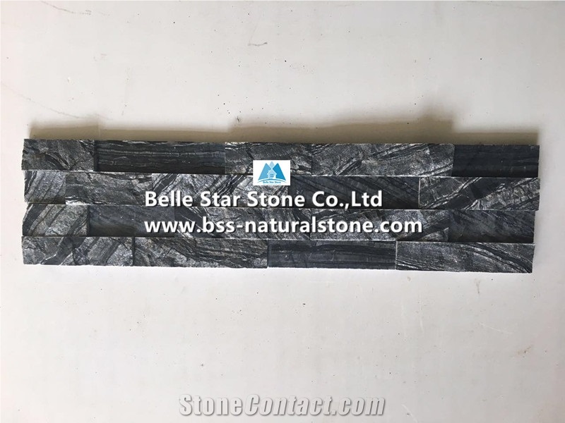 Black Wood Vein Marble Culture Stone,Rosewood Grain Marble Ledgestone