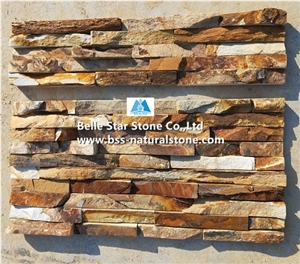 Brown Limestone Culture Stone,Split Face Stone Veneer,Stacked Stone