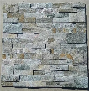 Colorful Quartzite Culture Stacked Ledge Stone Wall Cladding Panels