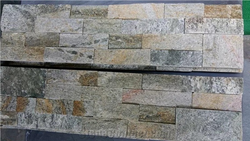 Colorful Quartzite Culture Stacked Ledge Stone Wall Cladding Panels