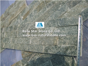 Green Quartzite Culture Stacked Ledger Stone Veneer Cladding Panels