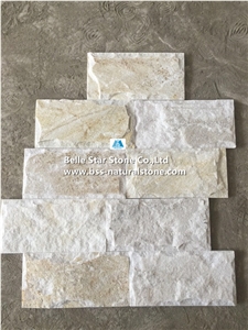 Ivory White Quartzite Mushroom Stone Wall Cladding,Cream Mushroom Tile
