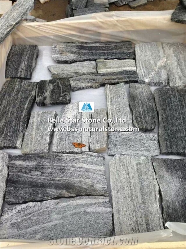 Misty Grey Granite Ashlar Stone Veneer,Loose Ledge Stone Wall Cladding