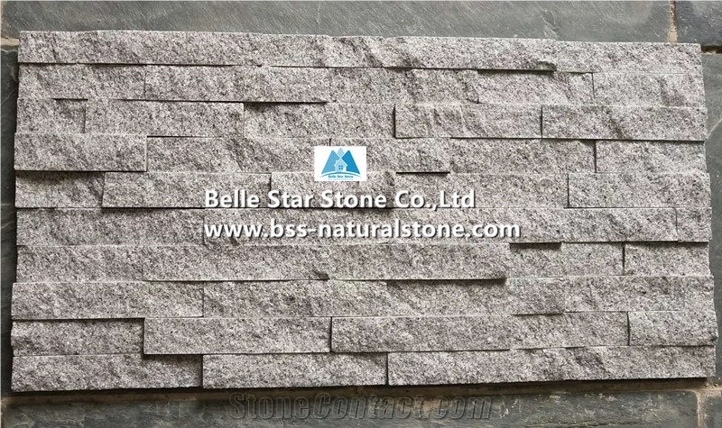 Misty Grey Granite Culture Stacked Ledge Stone Cladding Veneer Panels