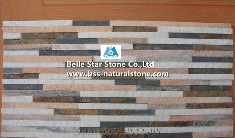 Slate Quartzite Mini Stacked Stone,Waterfall Shape Ledgestone Panels