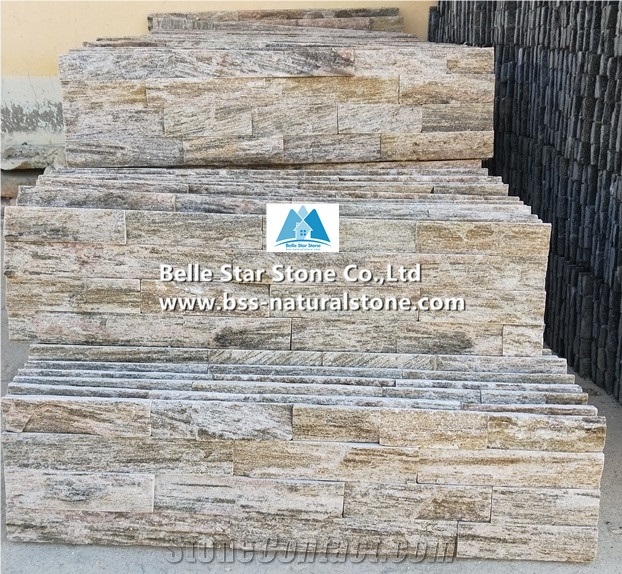 White Wood Granite Culture Stacked Ledge Stone Veneer Cladding Panels