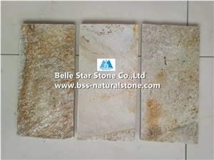 Yellow Quartzite Split Face Stone Flooring Tiles,Wall Tile,Patio Paver