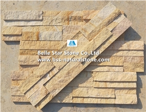 Yellow Sandstone Culture Stacked Ledge Stone Veneer Cladding Panels