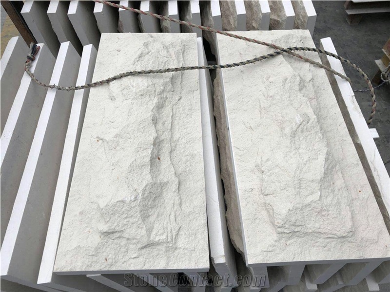 Portugal Beige Limestone 3d Wallstone, Split Wall Cladding, Saw Cut Wal