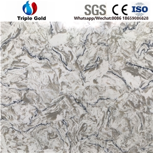 Artificial Crystal Scorpio White Grey Granite Quartz Big Slab Tiles
