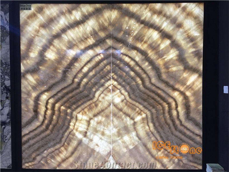 Beige Onyx Slabs/Wall and Floor Covering Tiles/Polished Backlit Panel