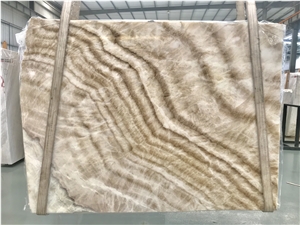 Beige Onyx Wooden Vein China Big Quantity Quarry Factory Slabs&Tiles