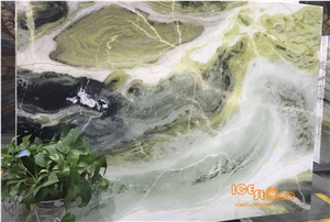 China Dreaming Green Marble,Bookmatch,Butterfly,Good for Project,