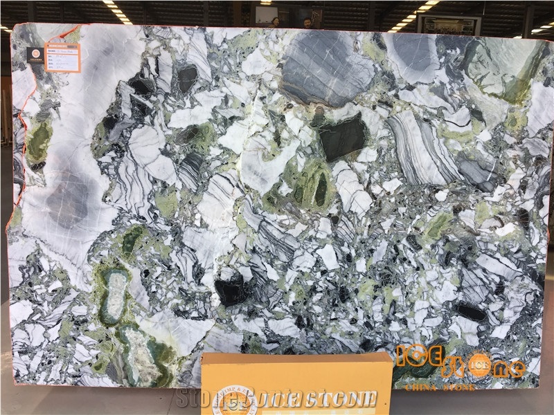 China Ice Connect Marble,White Beauty Slab,Own Quarry,Bookmatch