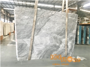 China Polished Everest White Grey Marble Dorine Slabs Tiles Bookmatch