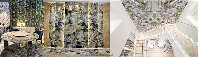 Ice Green Marble/Green&White/Ice Conncect Polished Slabs&Tiles Project