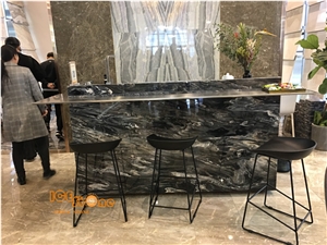 Ice Stone Own Quarry China Black Wave Marble Cheap Price