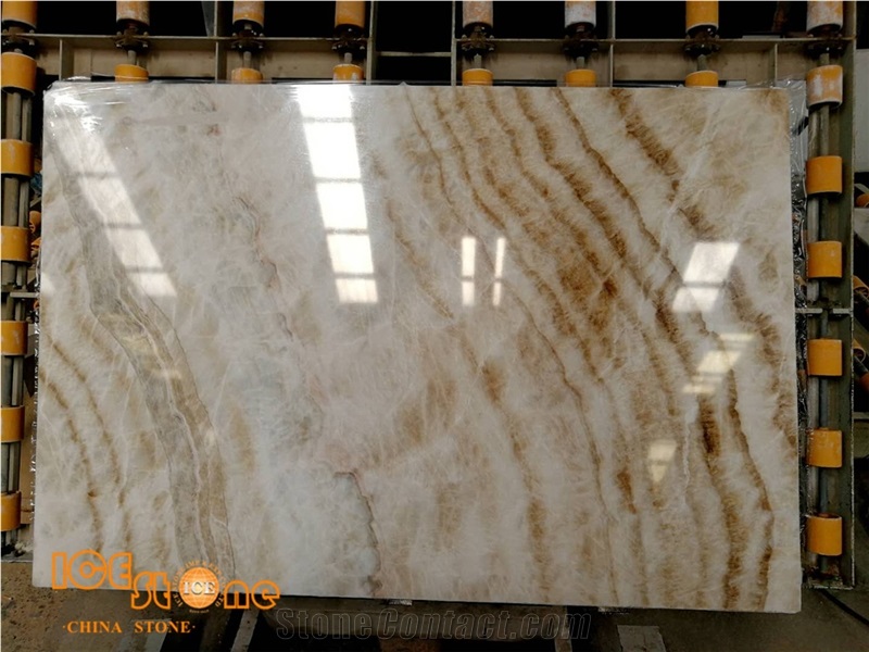 New Polsihed, Big Quanity, Stable Beige Onyx Supply