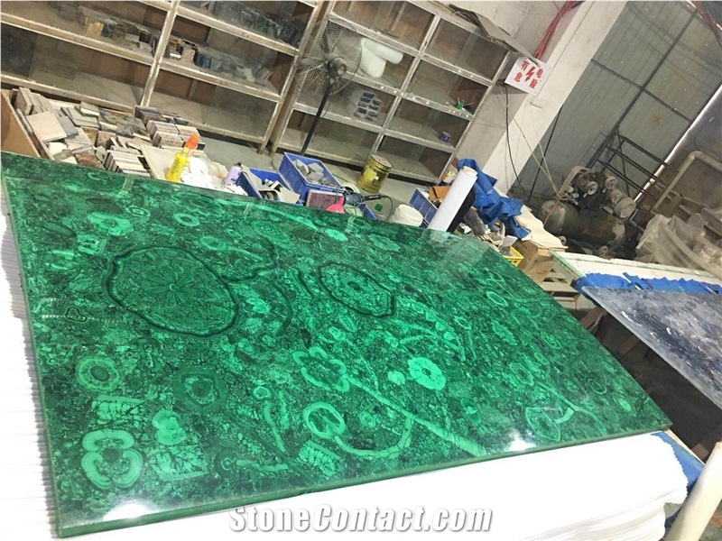Peacock Green Semi-Precious Jade Luxury Stone Gem Stone Polished Slabs