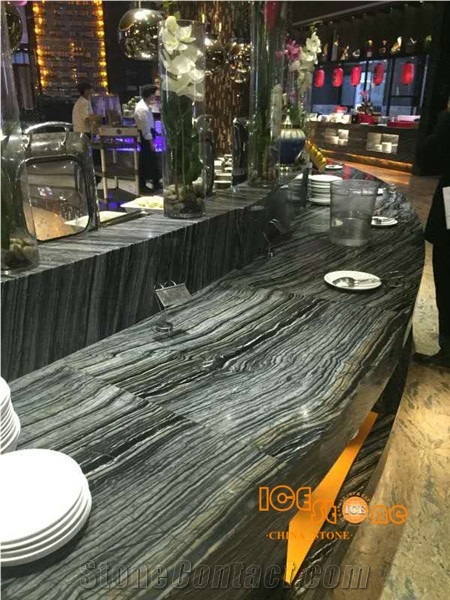 Silver Wave Brown Marble,Wooden Grain Slab,Bookmatch,Good for Project,