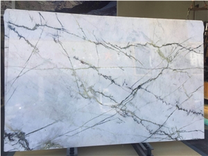White and Green Aurora Green Chinese Marble Polished Slabs&Tiles