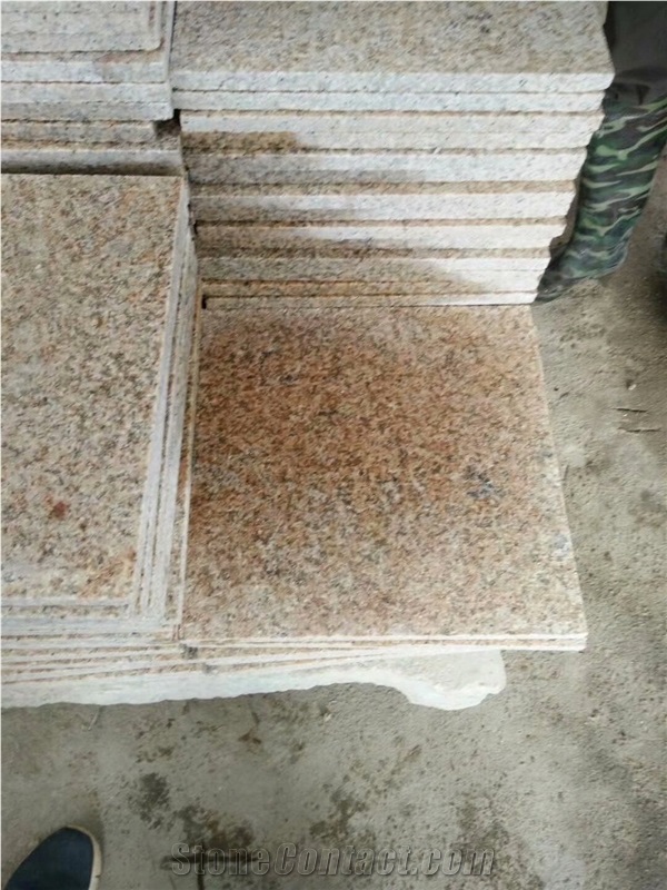 China G682 Granite Tiles Golden Rusty  Flamed Finish
