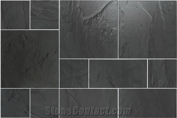 Vietnam High Quality Black Slate Tiles,Lai Chau Black Slate