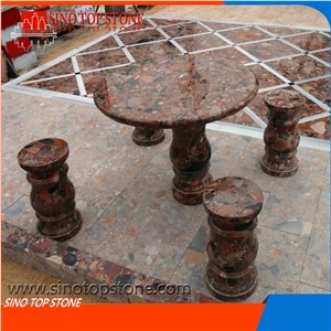 Multicolor Chocolate Stone Office Table, Multicolor Granite Round Top