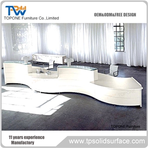 Acrylic Marble Reception Desk Artificial Stone Reception Counter
