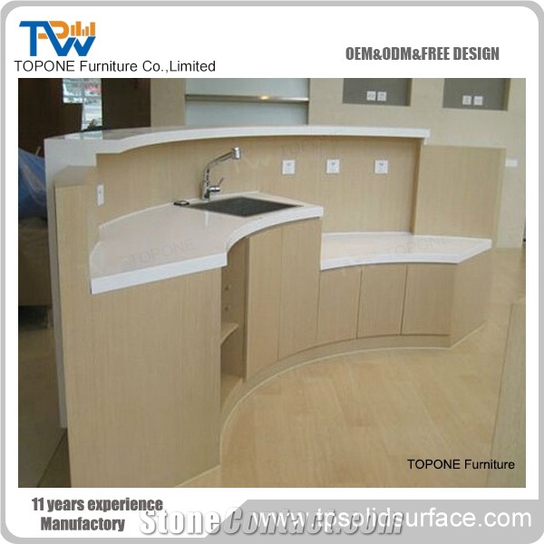 Acrylic Solid Surface Environmental Material Reception Desk Design