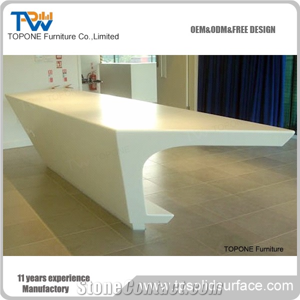 Acrylic Solid Surface Office Reception Table Design