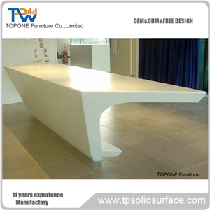Acrylic Solid Surface Office Reception Table Design
