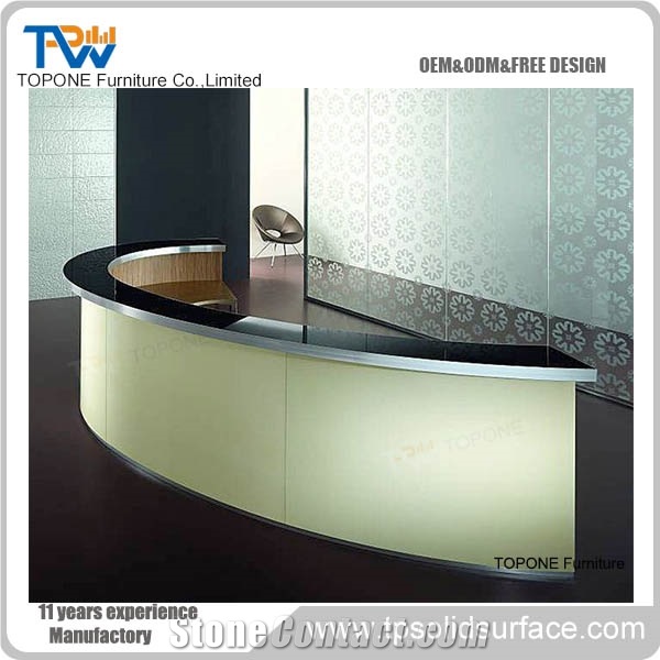 Acrylic Solid Surface Reception Desks for Hotels / Designs