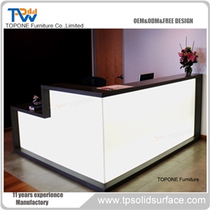 Acrylic Solid Surface Restaurant Display Reception Desk