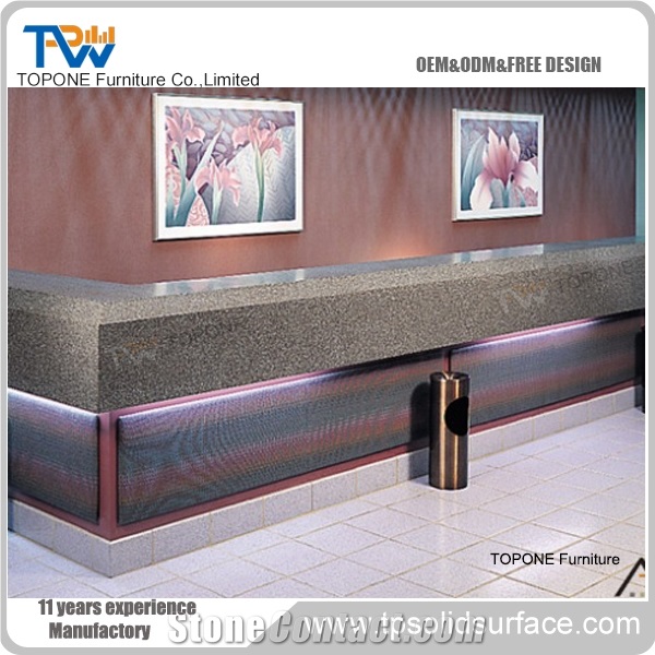 Acrylic Solid Surface Restaurant Display Reception Desk