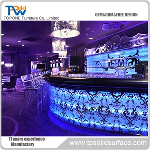 Artifcial Stone Fashion Led Reception Counter