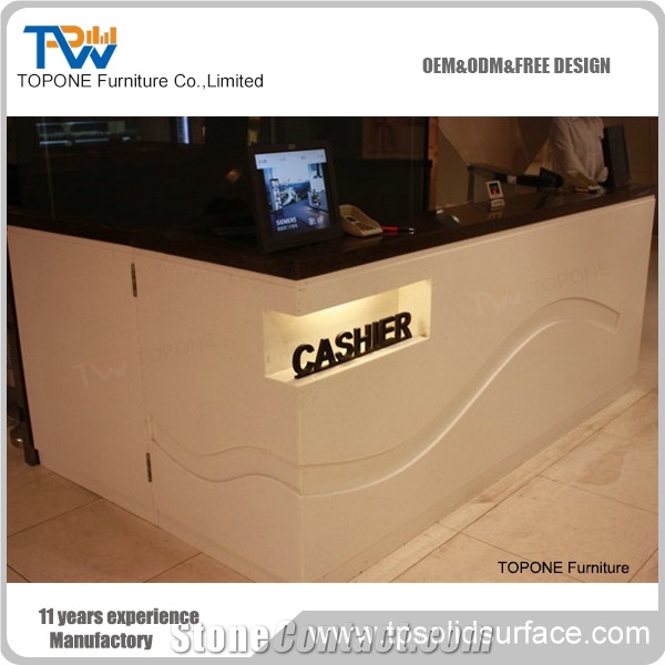 Design Acrylic Solid Surface Commercial Front Reception