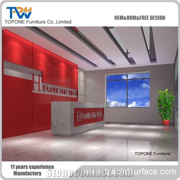 Design Acrylic Solid Surface Commercial Front Reception
