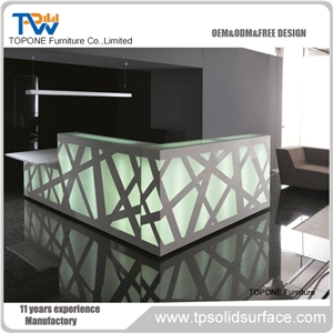 Design Lighting up Solid Top Office Small Reception Desk