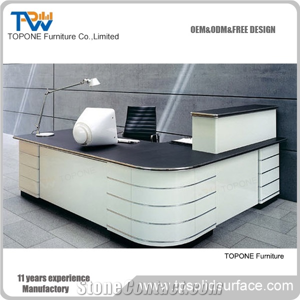 Direct Sale Corian Solid Surface Reception Counter for Hotel