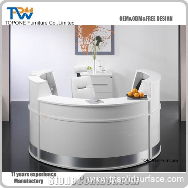 Fancy Reception Desk Solid Surface Counter Top from China