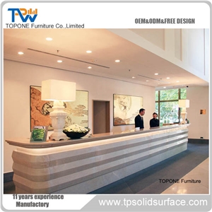 Fancy Reception Desk Solid Surface Counter Top