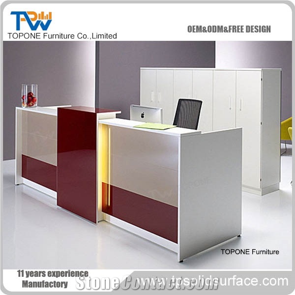 High Gloss Led Reception Desk Reception Counter