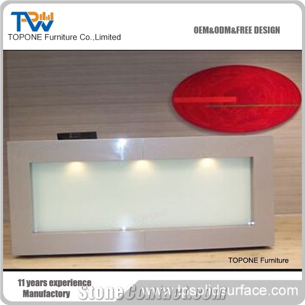 High Gloss Round Table Tops,Artificial Stone Reception Counter/Desk
