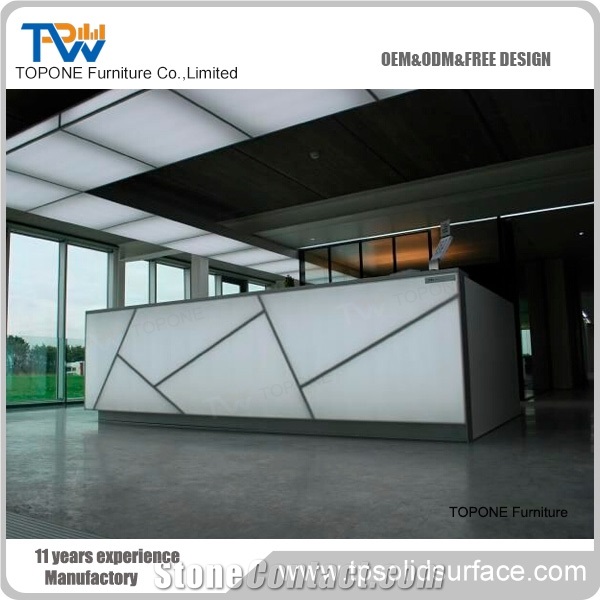 High Gloss Small Solid Surface Front Desk