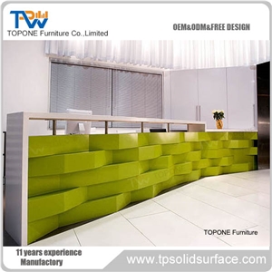 Lighted Reception Counter Modern Curved Reception Counter