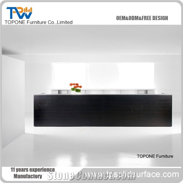 Modern Style Acrylic Solid Surface Hotel Fancy Reception Counter