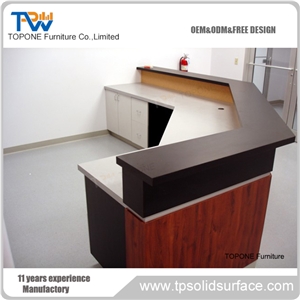 Modern Wihite Solid Surface Bank Reception Desk