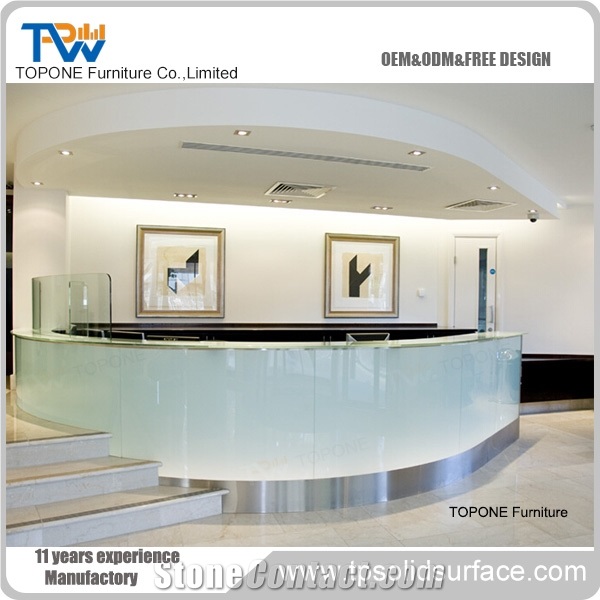 Stone European Style Office Furniture Reception Counter Table
